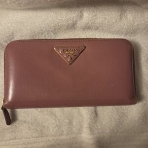 Prada Dusty Rose Leather Wallet EUC
